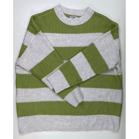 Arizona Jean Co. Womens Green White Striped Knit Long Sleeves Sweater Size XXL - Picture 1 of 4